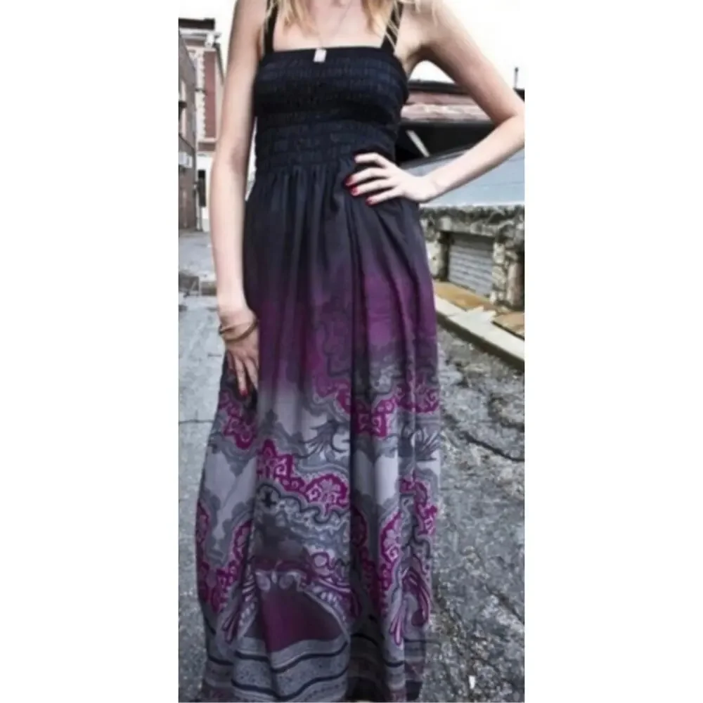 Free People $350 Damask Brocade Maxi XS Dress